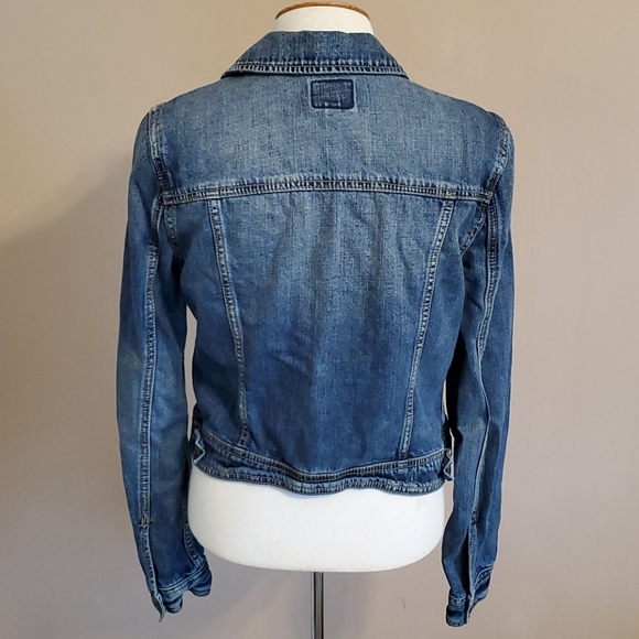 American Eagle denim jean crop jacket size medium - Picture 8 of 13
